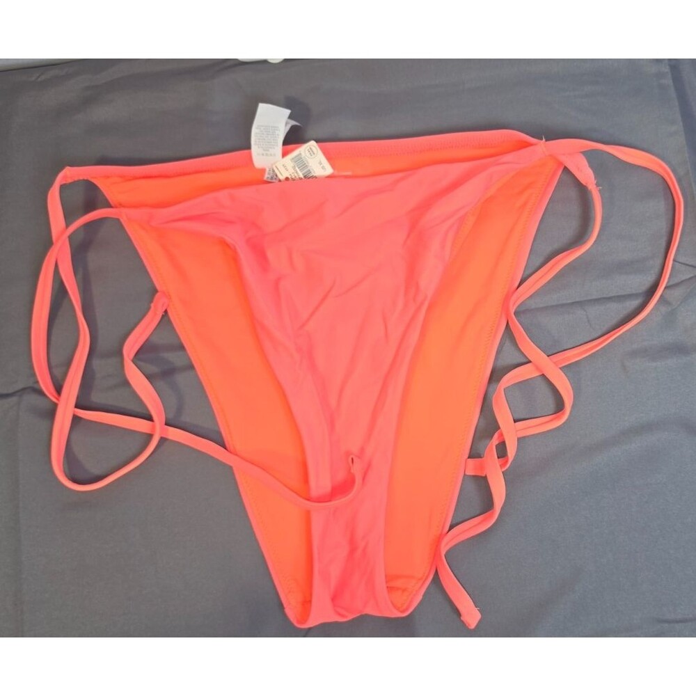 Aerie Orange String Tie Sides Cheekiest Swim Bathing Suit Bottom XL New